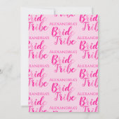 Bride Tribe Hot Pink Junggeselinnen-Abschied Einladung (Rückseite)