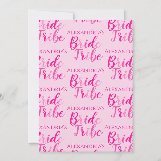 Bride Tribe Hot Pink Junggeselinnen-Abschied Einladung (Rückseite)