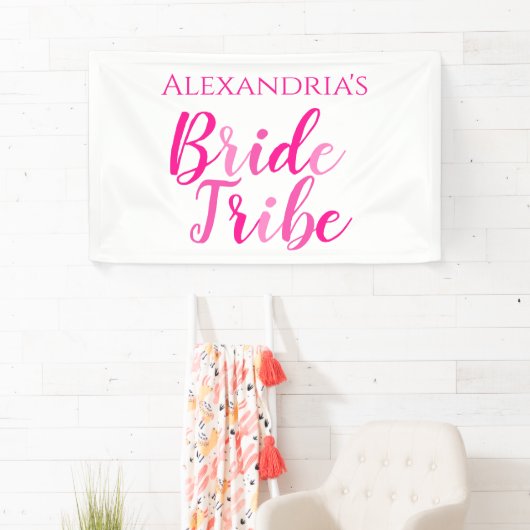 Bride Tribe Hot Pink Moderner Junggeselinnen-Absch Banner (Insitu)
