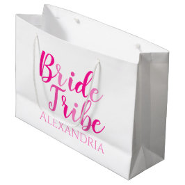 Bride Tribe Hot Pink Personalisiert Bachelorette Große Geschenktüte