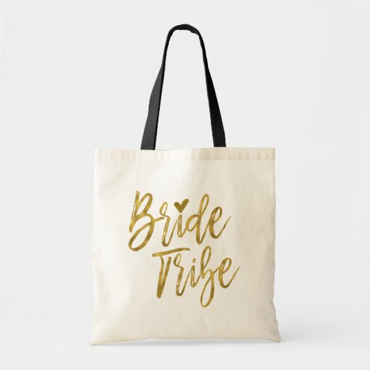 Bride Tribe Imitats Gold Foil Wedding Party Bag Tragetasche (Vorne)
