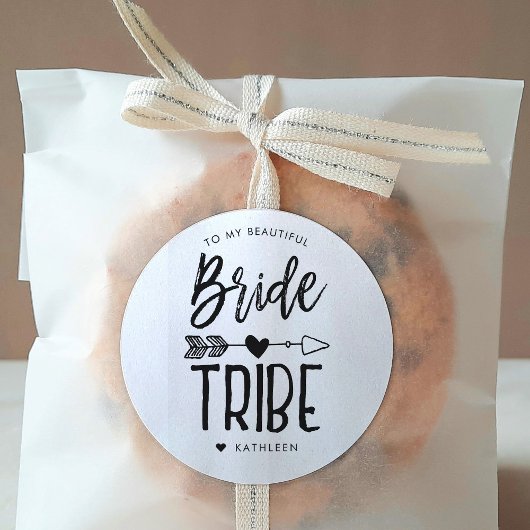 Bride Tribe | Individuelle Name Hochzeit Runder Aufkleber