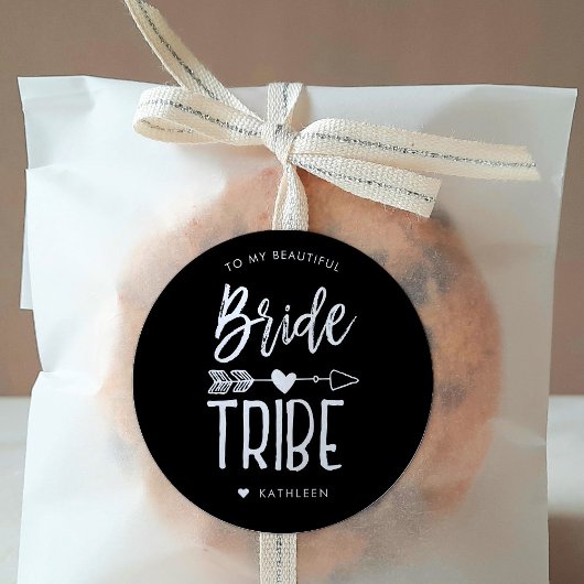 Bride Tribe | Individuelle Name Hochzeit Runder Aufkleber
