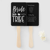 Bride Tribe | Individuelle Name Wedding Black Fächer (Vorne und Hinten)
