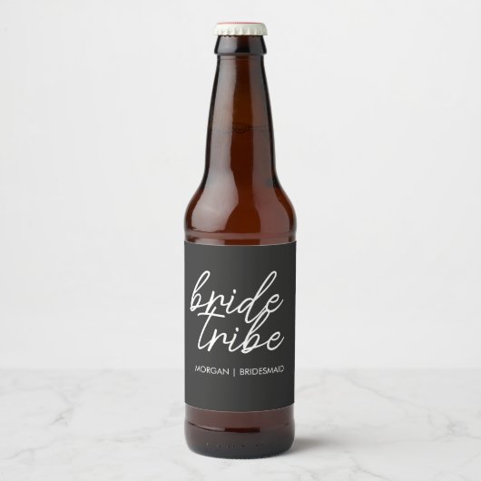 Bride Tribe | Modern Bridesmaid Bachelorette Bierflaschenetikett (Vorderseite)