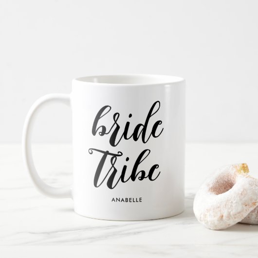 Bride Tribe Moderner Minimalistischer Junggeselinn Kaffeetasse (Mit Donut)