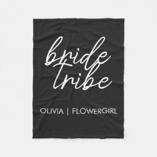 Bride Tribe Modernes Blumenmädchen Fleecedecke