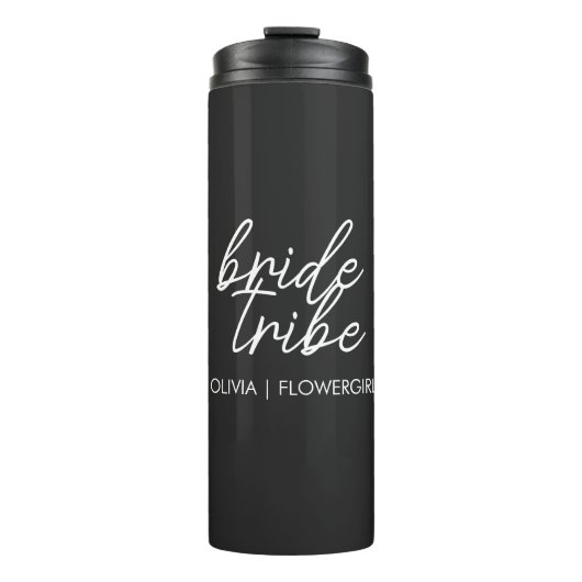 Bride Tribe | Modernes Blumenmädchen Thermosbecher (Vorderseite)