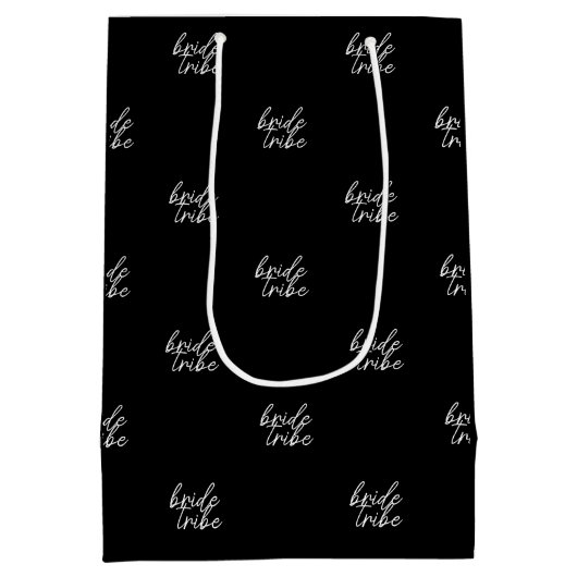 Bride Tribe | Modernes Brautparty Mittlere Geschenktüte (Rückseite)
