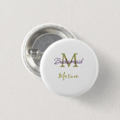 Bride tribe monogram bridal shower simple golden p button (Vorne & Hinten)
