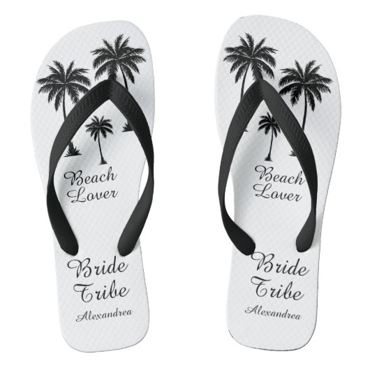 Bride Tribe Palm Tree Beach Lover Badesandalen (Fußbett)