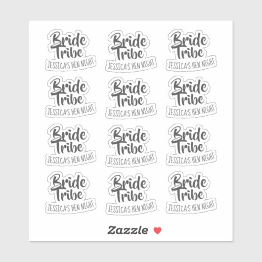 Bride Tribe Personalisiert Hen Night Aufkleber (Blatt)