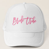 Bride Tribe Pink Script Truckerkappe (Vorderseite)