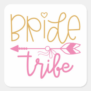 Bride Tribe Quadratischer Aufkleber
