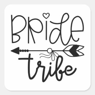 Bride Tribe Quadratischer Aufkleber