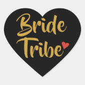 Bride Tribe Red Heart Herz-Aufkleber (Vorderseite)