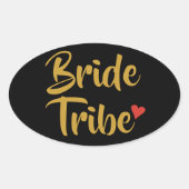Bride Tribe Red Heart Ovaler Aufkleber (Vorderseite)