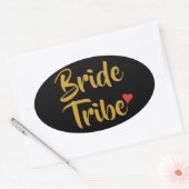 Bride Tribe Red Heart Ovaler Aufkleber (Umschlag)
