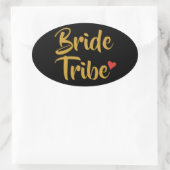 Bride Tribe Red Heart Ovaler Aufkleber (Tasche)
