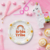 Bride Tribe Retro Groovy Daisy 70er Bachelorette Pappteller (Party)