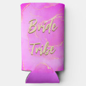 Bride Tribe rosa Marmormuster Selters Dosenkühler (Rückseite)