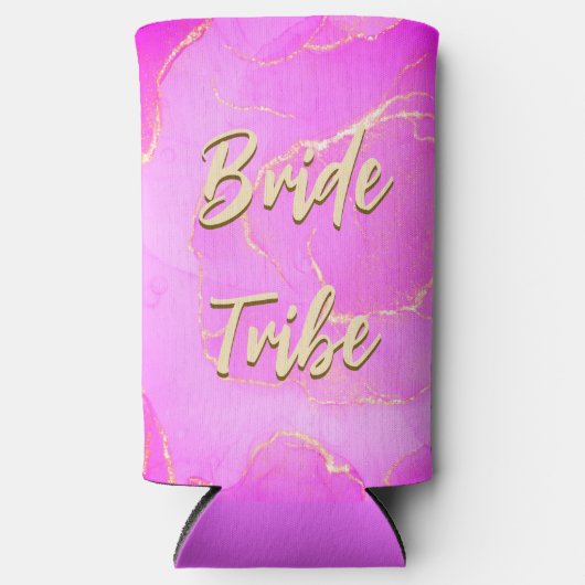 Bride Tribe rosa Marmormuster Selters Dosenkühler (Vorderseite)