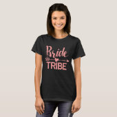 Bride Tribe | Schwarz und Rosa T-Shirt (Vorne ganz)