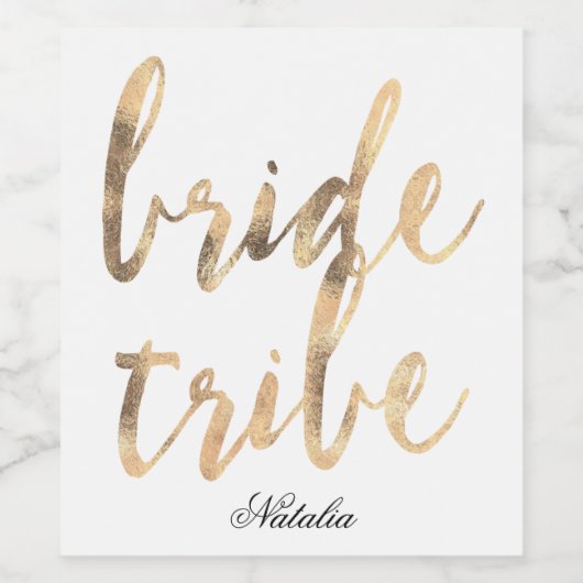 Bride Tribe |Team Bride-2 Weinetikett (Einzelnes Label)
