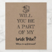 Bride Tribe - Vorschlag von Funny Bridesmaid Weinetikett (Einzelnes Label)