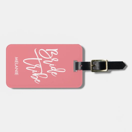 Bride Tribe White Script Gepäckanhänger (Vorderseite horizontal)