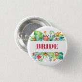 Bride Tropical Beach Hochzeit in Urlaubsort Button (Vorne & Hinten)