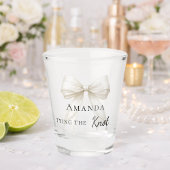 Bride tying the knot ivory bow Bachelorette Schnapsglas
