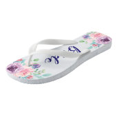 Bride Typografy Colorful Blume Bouquet Badesandalen (Schrägansicht)