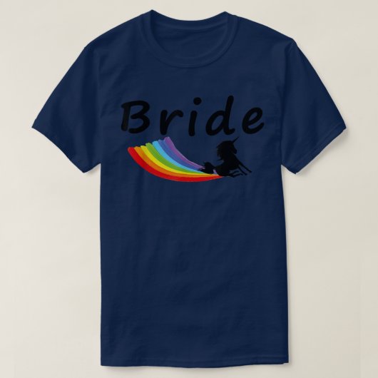 Bride Unicorn Rainbow Gay LGBT Funny T-Shirt (Design vorne)