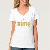 Bride V-Neck T - Shirt Imitate Sequins (Vorderseite)