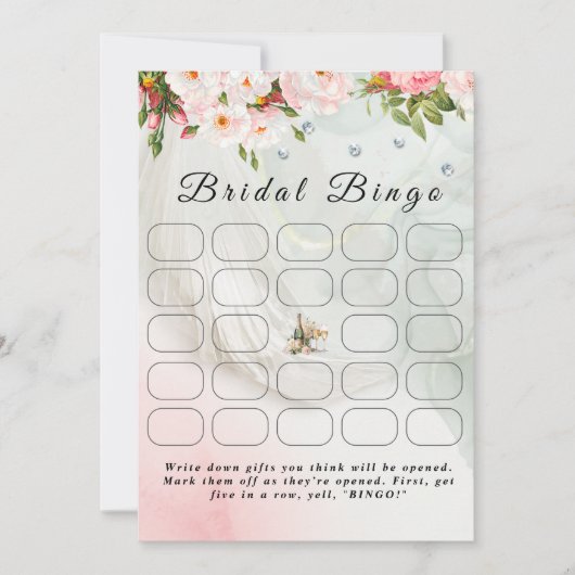 Bride Veil bevor ich Bridal Bingo Spiel Einladung (Vorderseite)