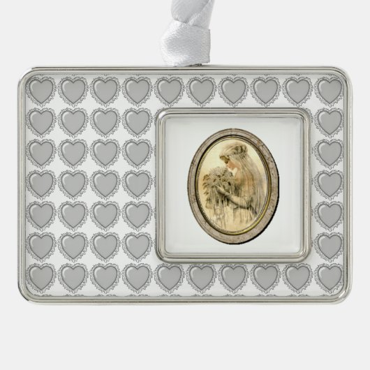 Bride Vintage Hochzeitsdekoration Rahmen-Ornament Silber (Vorderseite)
