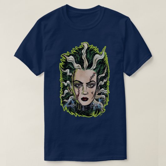 Bride von Frankenstein Horror Animation Pop Surrea T-Shirt (Design vorne)