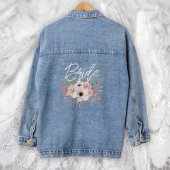 Bride Watercolor Boho Rustikale Floral Jeansjacke