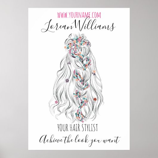 Bride Wavy Braid Haar Blumenhaar Haarstyling Brand Poster (Vorne)