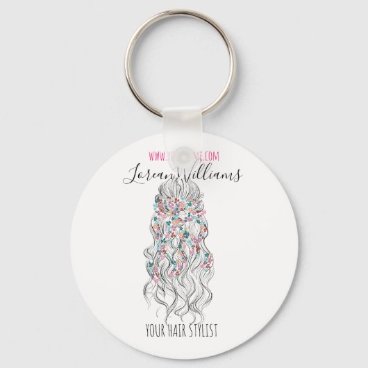Bride Wavy Haar Blumenkranz Haarstyling Branding Schlüsselanhänger (Vorderseite)