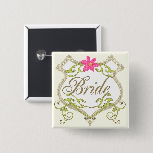 Bride Wedding Abzeichen Button (Vorne & Hinten)
