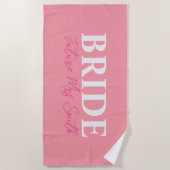 Bride Wedding bachelorette Ehefrau Personalisiert Strandtuch (Vorderseite)