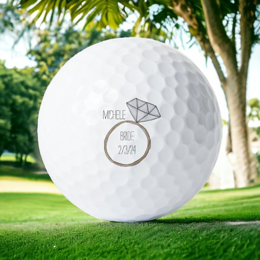 Bride Wedding Custom Golfball
