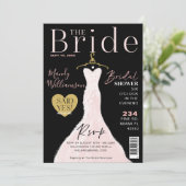 Bride Wedding Dress Brautparty Magazine Cover I Einladung (Stehend Vorderseite)