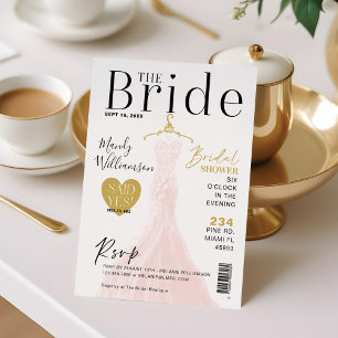 Bride Wedding Dress Brautparty Magazine Cover I Einladung