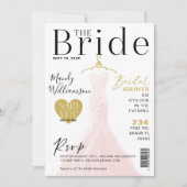 Bride Wedding Dress Brautparty Magazine Cover I Einladung (Vorderseite)