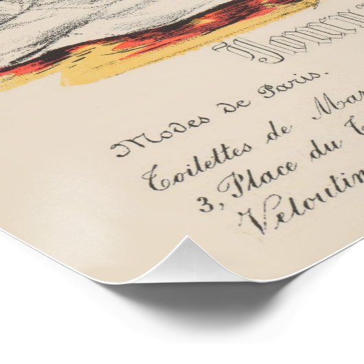 Bride Wedding Dress Viktorianisch Paris Fashion Pl Poster (Ecke)