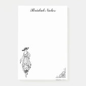 Bride Wedding Fashion Dress Bridal Notes Post-it Klebezettel (Vorderseite)
