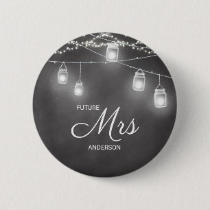 Bride Wedding Future Mrs. Schwarz-weiß Button
